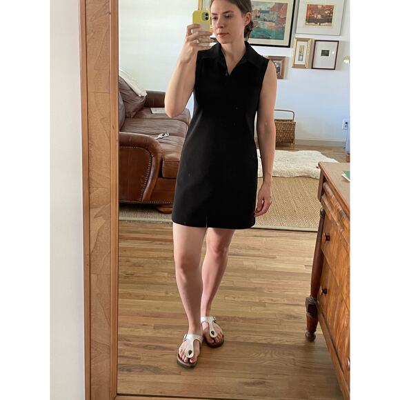 Vintage Dresses & Skirts - Vintage Black 90s Collared Tank Dress Size Medium